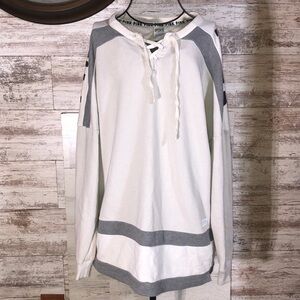 Victoria’s Secret pink off white Jersey style sweatshirt oversized size small​​​